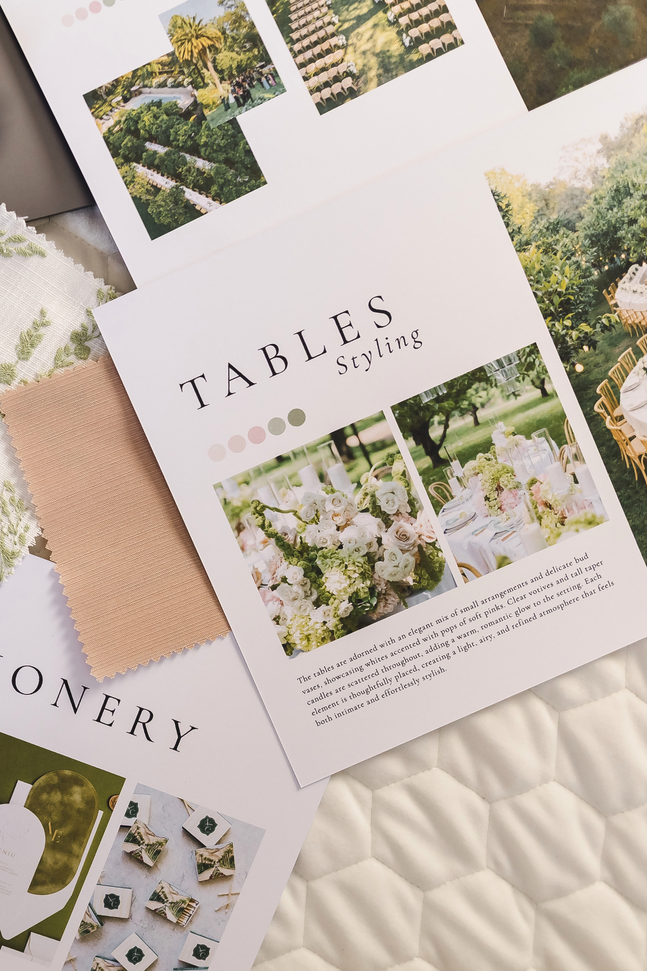 Wedding tables styling brand book